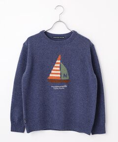 Mademoiselle NON NON / マドモアゼルノンノン ニット・セーター | タスマニアウール天竺 ヨットモチーフセーター