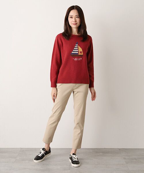 Mademoiselle NON NON / マドモアゼルノンノン ニット・セーター | タスマニアウール天竺 ヨットモチーフセーター | 詳細4