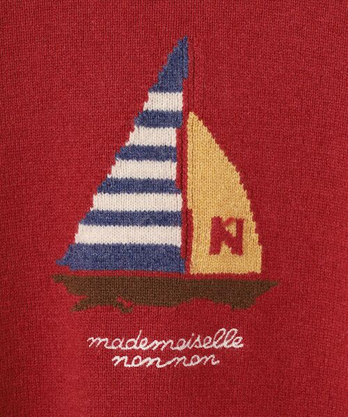 Mademoiselle NON NON / マドモアゼルノンノン ニット・セーター | タスマニアウール天竺 ヨットモチーフセーター | 詳細2