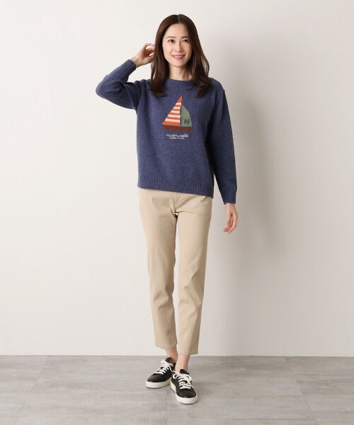 Mademoiselle NON NON / マドモアゼルノンノン ニット・セーター | タスマニアウール天竺 ヨットモチーフセーター | 詳細13