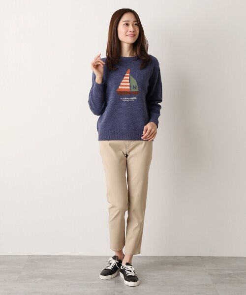 Mademoiselle NON NON / マドモアゼルノンノン ニット・セーター | タスマニアウール天竺 ヨットモチーフセーター | 詳細14