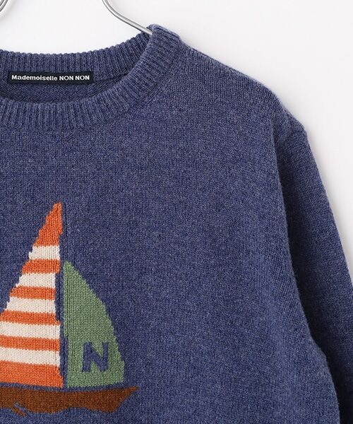 Mademoiselle NON NON / マドモアゼルノンノン ニット・セーター | タスマニアウール天竺 ヨットモチーフセーター | 詳細4