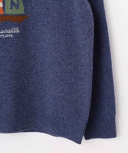 Mademoiselle NON NON / マドモアゼルノンノン ニット・セーター | タスマニアウール天竺 ヨットモチーフセーター | 詳細5