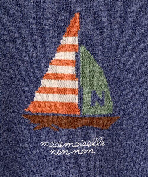 Mademoiselle NON NON / マドモアゼルノンノン ニット・セーター | タスマニアウール天竺 ヨットモチーフセーター | 詳細7