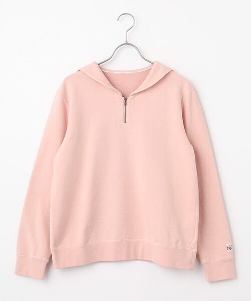 Mademoiselle NON NON / マドモアゼルノンノン カットソー | ラフィ裏毛 セーラーカラープルオーバー（ピンク）