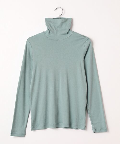 Mademoiselle NON NON / マドモアゼルノンノン カットソー | オーガニック甘撚りフライス 無地&ボーダー タートルネックカットソー（アッシュグリーン）