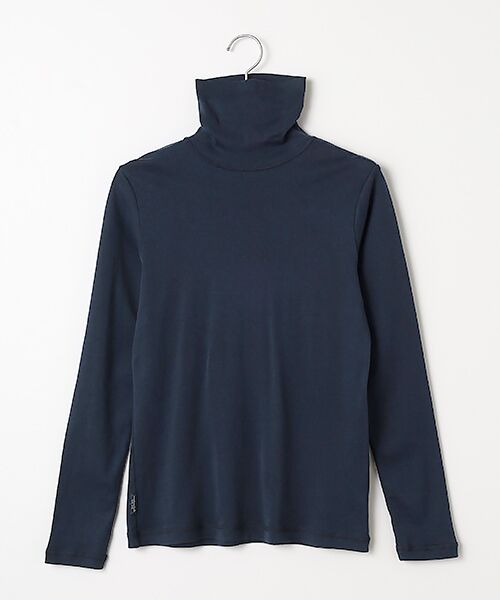 Mademoiselle NON NON / マドモアゼルノンノン カットソー | オーガニック甘撚りフライス 無地&ボーダー タートルネックカットソー（ネイビー）