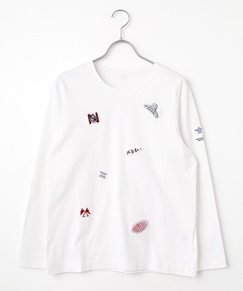 Mademoiselle NON NON / マドモアゼルノンノン カットソー | 刺繍ワッペン&ネームTシャツ（シロ）