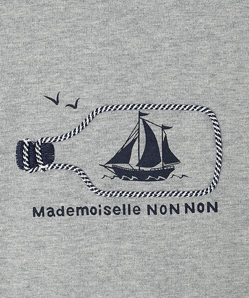 Mademoiselle NON NON / マドモアゼルノンノン Tシャツ | ボトルシッププリント＆刺繍入りTシャツ | 詳細2