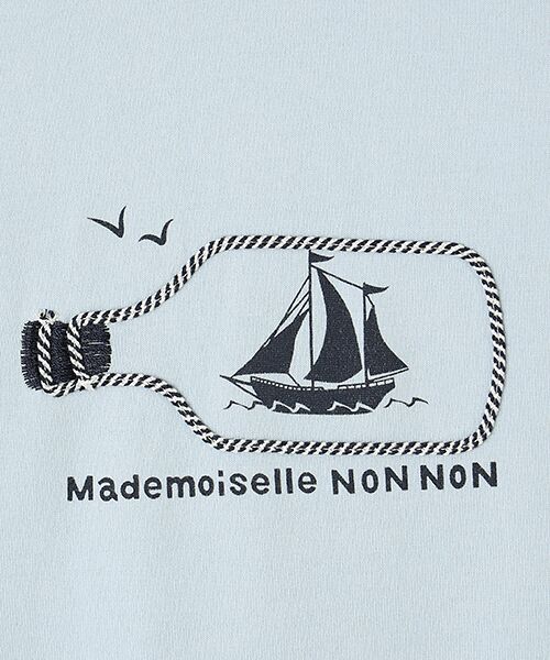 Mademoiselle NON NON / マドモアゼルノンノン Tシャツ | ボトルシッププリント＆刺繍入りTシャツ | 詳細6