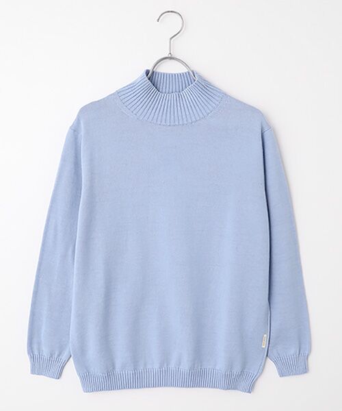 Mademoiselle NON NON / マドモアゼルノンノン ニット・セーター | 綿カシミヤ ハイネックプルオーバーニット（サックス）