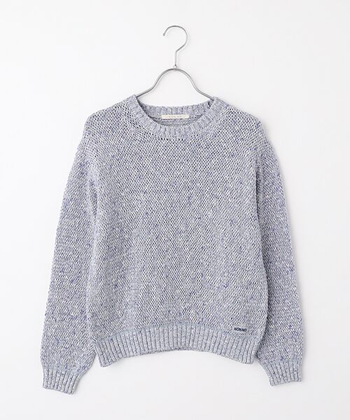 Mademoiselle NON NON / マドモアゼルノンノン ニット・セーター | ミックスカラーコットンプルオーバー（ラベンダー系）