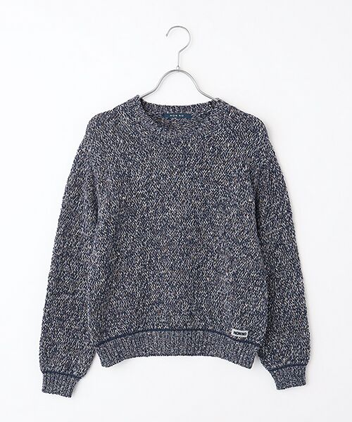 Mademoiselle NON NON / マドモアゼルノンノン ニット・セーター | ミックスカラーコットンプルオーバー（ネイビー系）