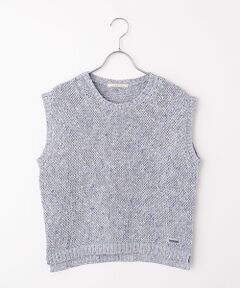 Mademoiselle NON NON / マドモアゼルノンノン ベスト | ミックスカラーコットンクロップドベスト