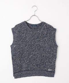 Mademoiselle NON NON / マドモアゼルノンノン ベスト | ミックスカラーコットンクロップドベスト