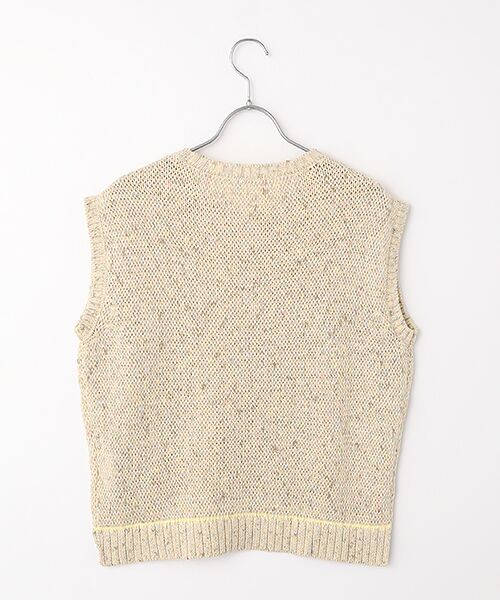 Mademoiselle NON NON / マドモアゼルノンノン ベスト | ミックスカラーコットンクロップドベスト | 詳細1