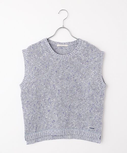 Mademoiselle NON NON / マドモアゼルノンノン ベスト | ミックスカラーコットンクロップドベスト（ラベンダー系）