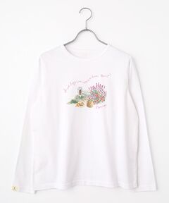 Mademoiselle NON NON / マドモアゼルノンノン Tシャツ | オーガニック天竺 ラベンダーガーデンプリントTシャツ