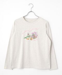 Mademoiselle NON NON / マドモアゼルノンノン Tシャツ | オーガニック天竺 ラベンダーガーデンプリントTシャツ