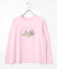 Mademoiselle NON NON / マドモアゼルノンノン Tシャツ | オーガニック天竺 ラベンダーガーデンプリントTシャツ