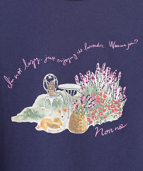 Mademoiselle NON NON / マドモアゼルノンノン Tシャツ | オーガニック天竺 ラベンダーガーデンプリントTシャツ | 詳細12