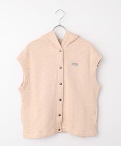 Mademoiselle NON NON / マドモアゼルノンノン ベスト | ソフトキャンディーズ裏毛 前開きフーディ―ベスト