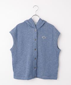Mademoiselle NON NON / マドモアゼルノンノン ベスト | ソフトキャンディーズ裏毛 前開きフーディ―ベスト