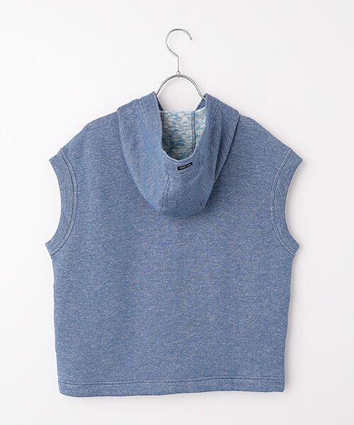 Mademoiselle NON NON / マドモアゼルノンノン ベスト | ソフトキャンディーズ裏毛 前開きフーディ―ベスト | 詳細3