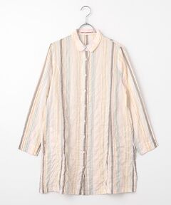 Mademoiselle NON NON / マドモアゼルノンノン シャツ・ブラウス | シャーリングチェック＆ストライプシャツチュニック