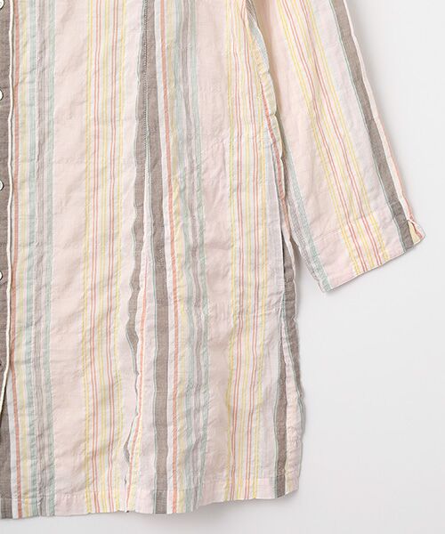 Mademoiselle NON NON / マドモアゼルノンノン シャツ・ブラウス | シャーリングチェック＆ストライプシャツチュニック | 詳細3