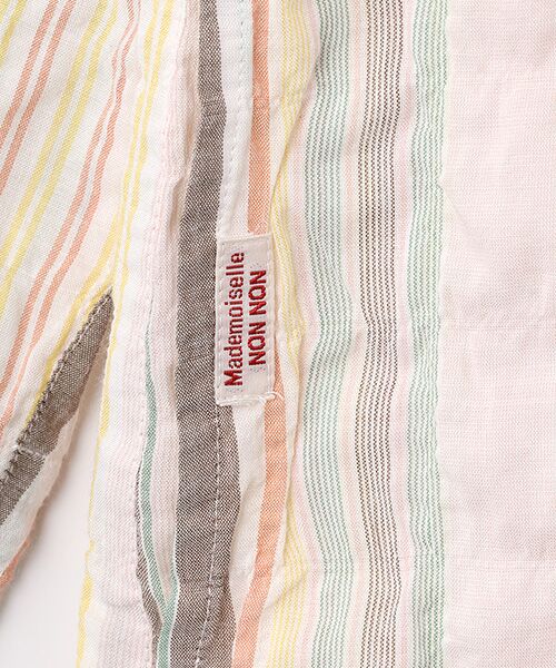 Mademoiselle NON NON / マドモアゼルノンノン シャツ・ブラウス | シャーリングチェック＆ストライプシャツチュニック | 詳細4