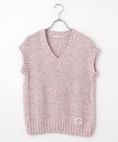 Mademoiselle NON NON / マドモアゼルノンノン ベスト | フラッフィー3G Vネックベスト（ラベンダー）