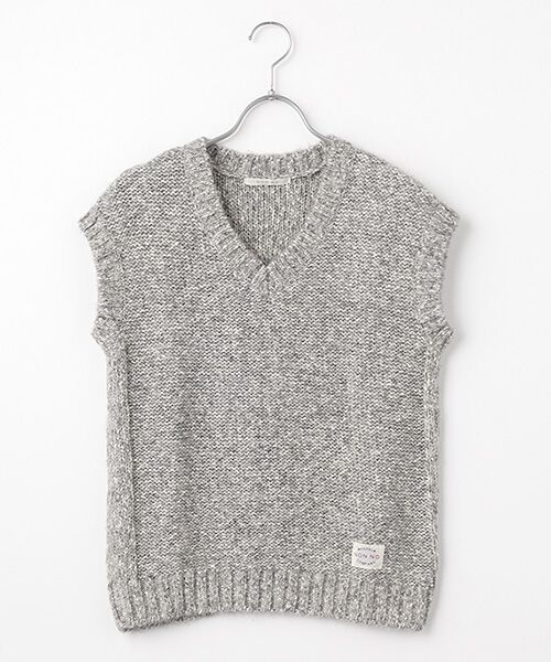 Mademoiselle NON NON / マドモアゼルノンノン ベスト | フラッフィー3G Vネックベスト（グレー）