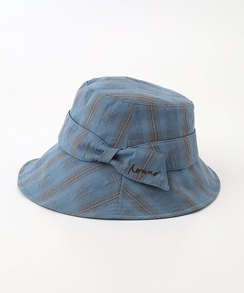 Mademoiselle NON NON / マドモアゼルノンノン ハット | 綿麻サッカー調 チェッククローシュ | 詳細1