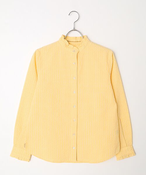 Mademoiselle NON NON / マドモアゼルノンノン スニーカー | シャーリングギンガム スタンドフリルシャツ（オレンジ×イエロー）