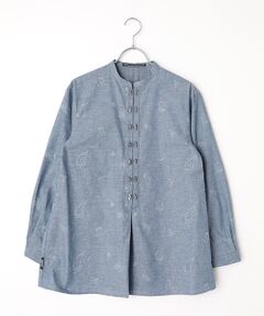 Mademoiselle NON NON / マドモアゼルノンノン シャツ・ブラウス | ダンガリーフルーツ刺繍シャツ