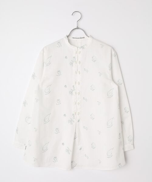 Mademoiselle NON NON / マドモアゼルノンノン シャツ・ブラウス | ダンガリーフルーツ刺繍シャツ（シロ）