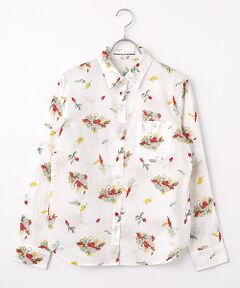 Mademoiselle NON NON / マドモアゼルノンノン シャツ・ブラウス | ベジタブルバスケットプリント長袖シャツ