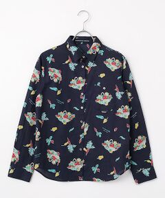 Mademoiselle NON NON / マドモアゼルノンノン シャツ・ブラウス | ベジタブルバスケットプリント長袖シャツ