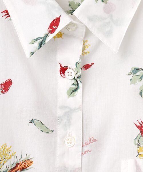 Mademoiselle NON NON / マドモアゼルノンノン シャツ・ブラウス | ベジタブルバスケットプリント長袖シャツ | 詳細1