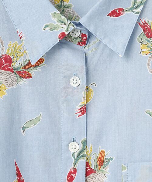 Mademoiselle NON NON / マドモアゼルノンノン シャツ・ブラウス | ベジタブルバスケットプリント長袖シャツ | 詳細2