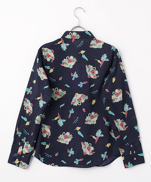 Mademoiselle NON NON / マドモアゼルノンノン シャツ・ブラウス | ベジタブルバスケットプリント長袖シャツ | 詳細3