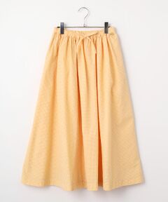 Mademoiselle NON NON / マドモアゼルノンノン ロング・マキシ丈スカート | シャーリングギンガム ギャザーフレアースカート