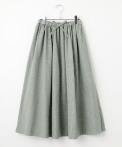 Mademoiselle NON NON / マドモアゼルノンノン ロング・マキシ丈スカート | シャーリングギンガム ギャザーフレアースカート