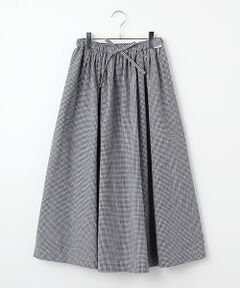 Mademoiselle NON NON / マドモアゼルノンノン ロング・マキシ丈スカート | シャーリングギンガム ギャザーフレアースカート
