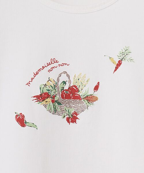 Mademoiselle NON NON / マドモアゼルノンノン Tシャツ | ベジタブルバスケットプリントTシャツ | 詳細5