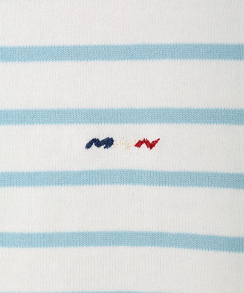 Mademoiselle NON NON / マドモアゼルノンノン Tシャツ | 天竺ボーダー ボートネックTシャツ | 詳細1