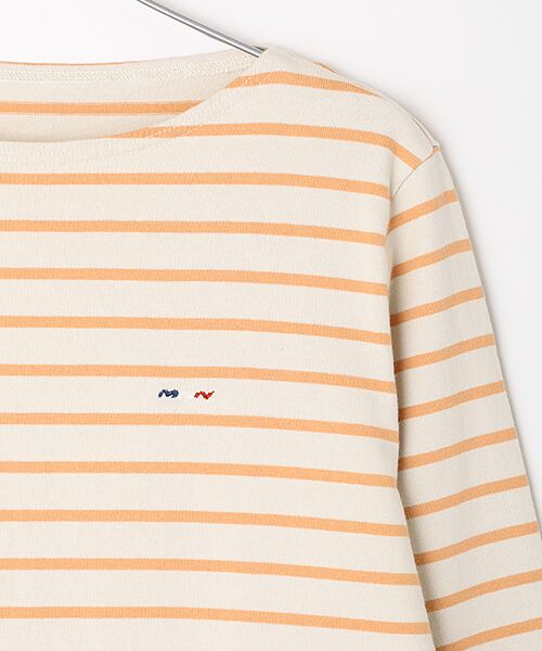 Mademoiselle NON NON / マドモアゼルノンノン Tシャツ | 天竺ボーダー ボートネックTシャツ | 詳細4