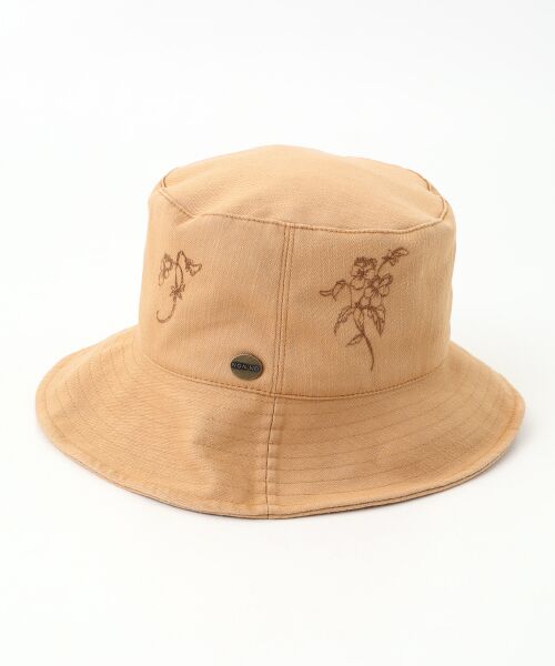 Mademoiselle NON NON / マドモアゼルノンノン ハット | デニムライクストレッチクロス ビオラ柄刺繍入りクローシュハット | 詳細2