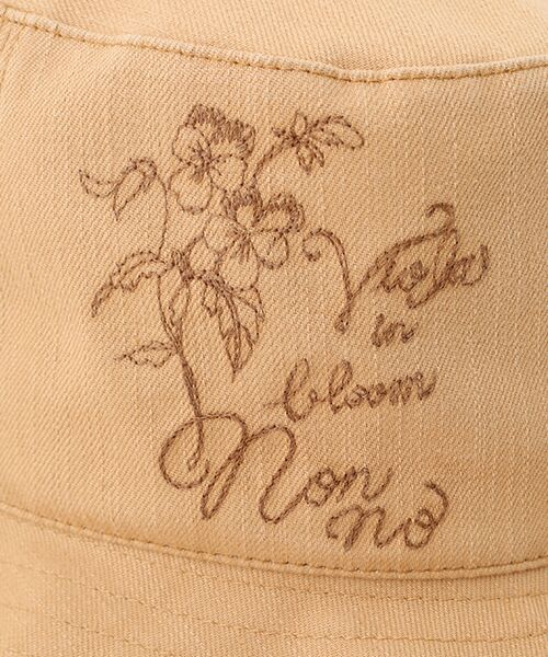 Mademoiselle NON NON / マドモアゼルノンノン ハット | デニムライクストレッチクロス ビオラ柄刺繍入りクローシュハット | 詳細6